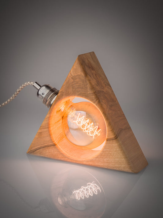 Lampe à poser artisanale en noyer massif - Modèle Barnabé