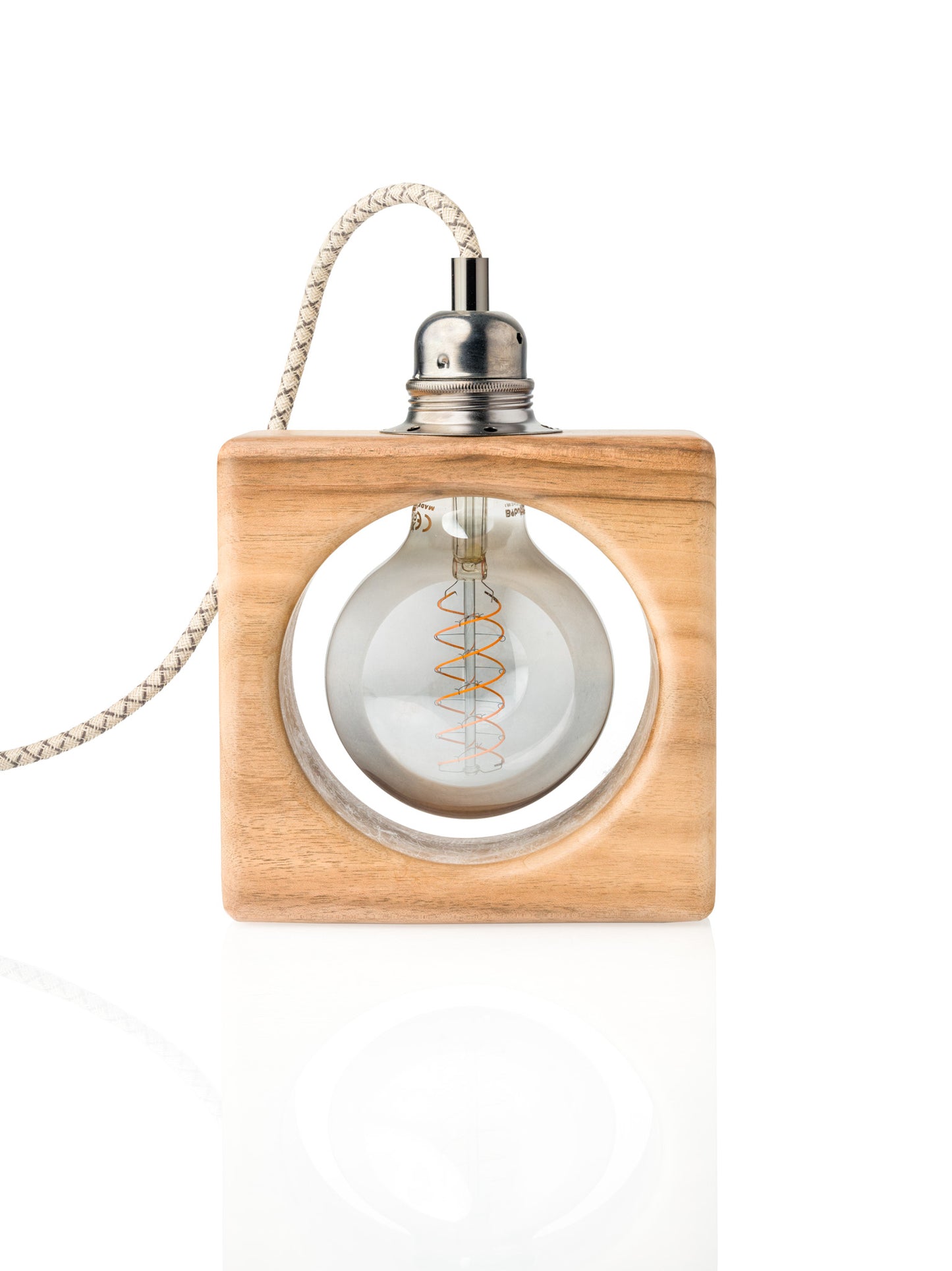Lampe à poser artisanale en noyer massif - Modèle Octave