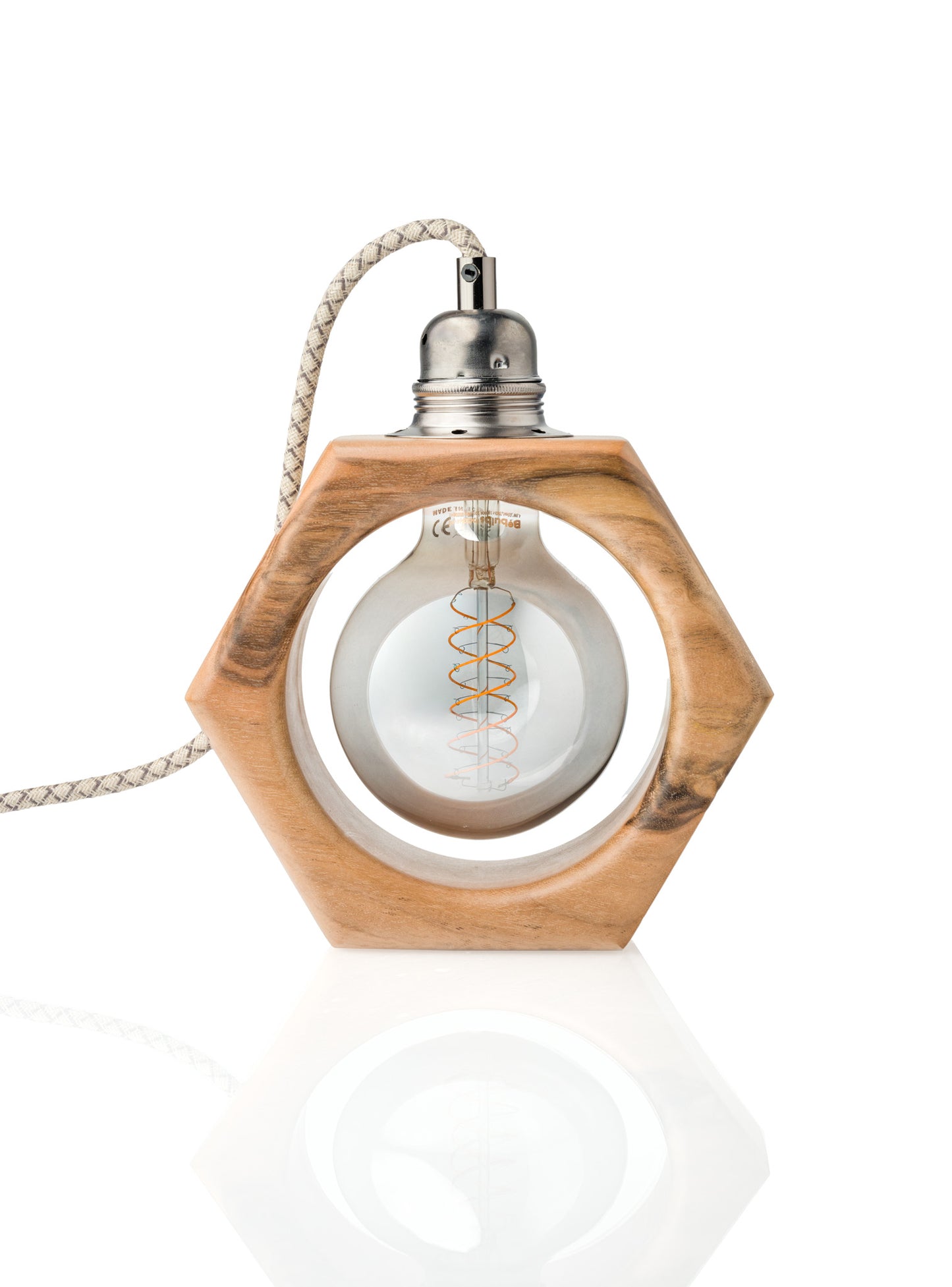 Lampe à poser artisanale en noyer massif - Modèle Léon