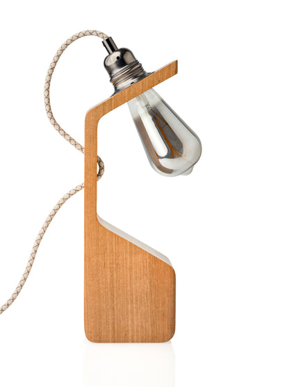 Lampe à poser artisanale en noyer massif - Modèle Anouk
