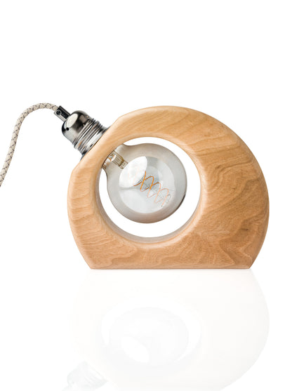 Lampe à poser artisanale en noyer massif - Modèle Arthur