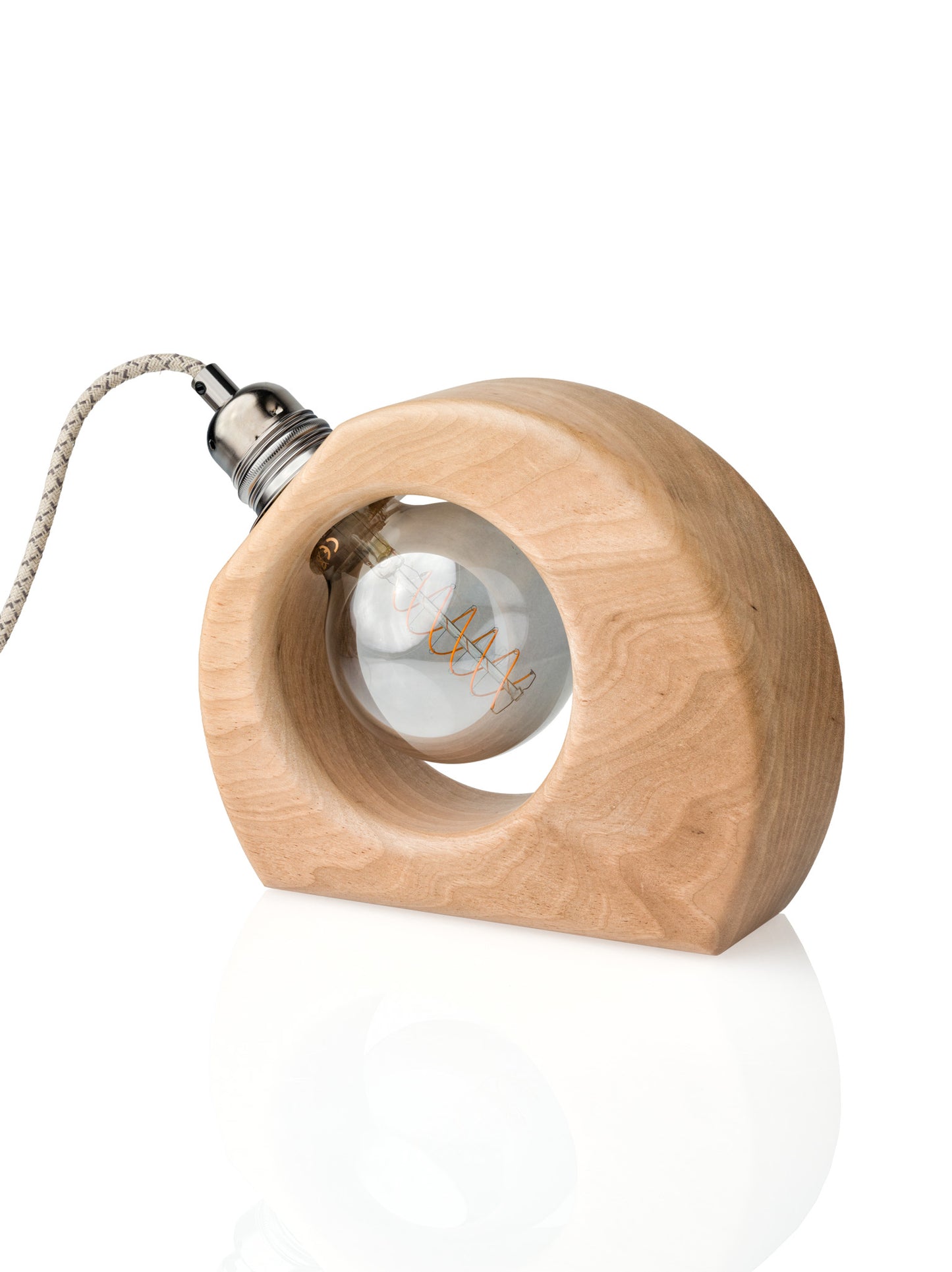 Lampe à poser artisanale en noyer massif - Modèle Arthur